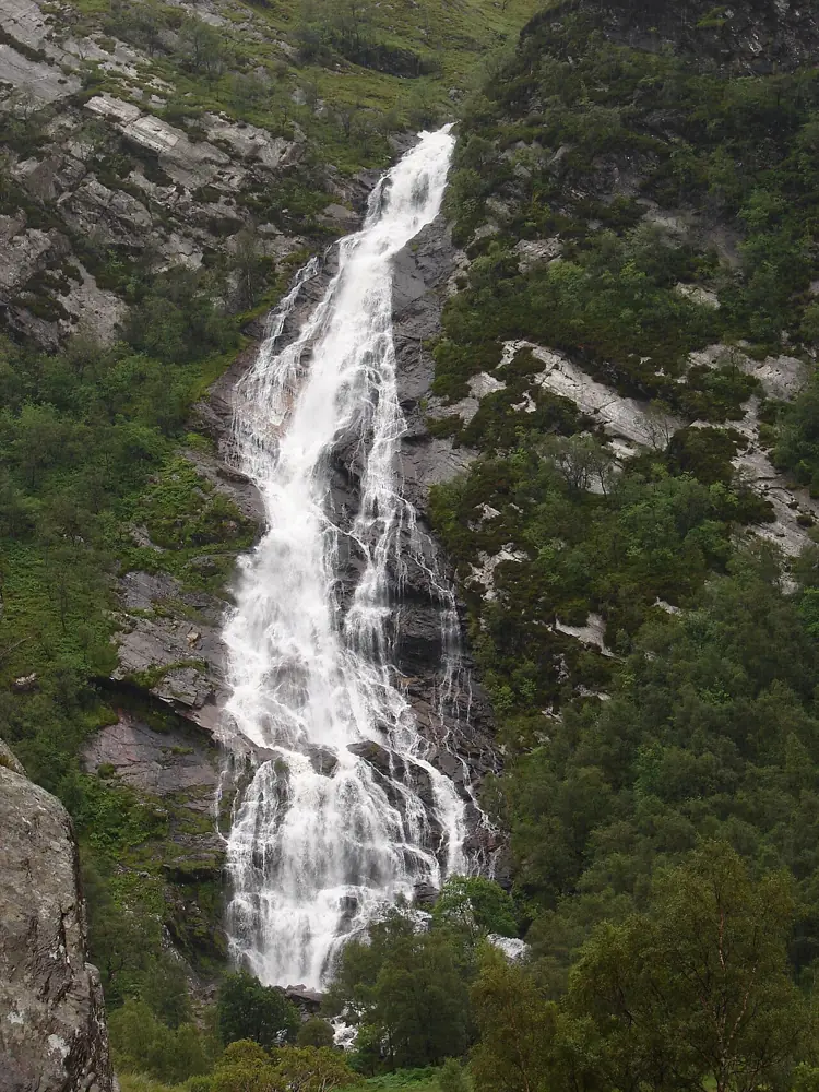 Steall Falls and the Wire Bridge
