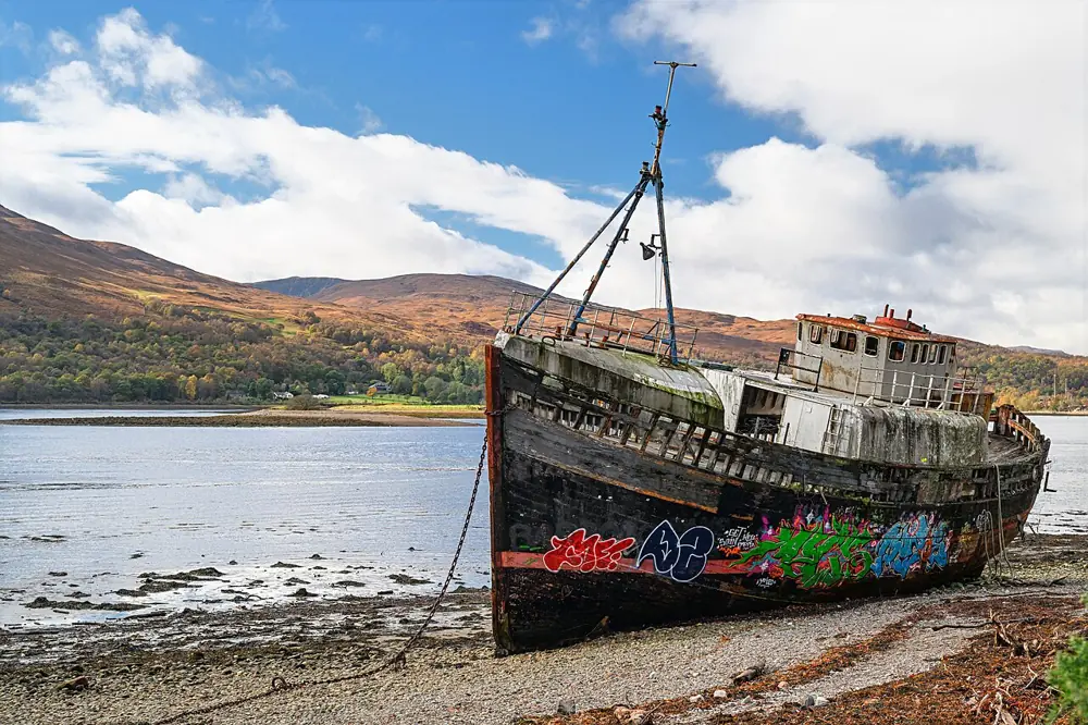 Sunset at the Corpach Shipwreck